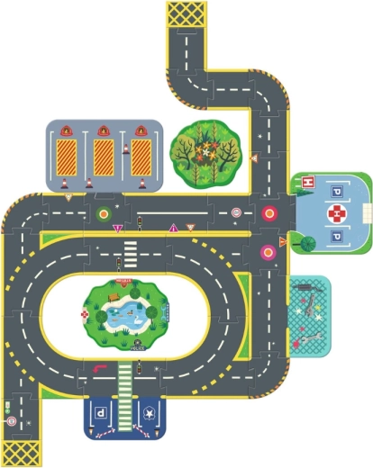 Una città piena di vita: parco, ospedale e parco giochi