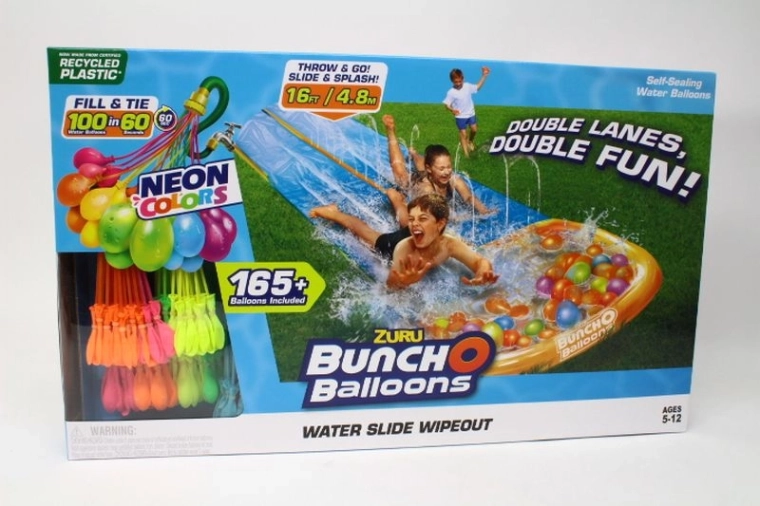 ZURU scivolo d’acqua 4,8 m con 2 corsie e 165 palloncini d’acqua