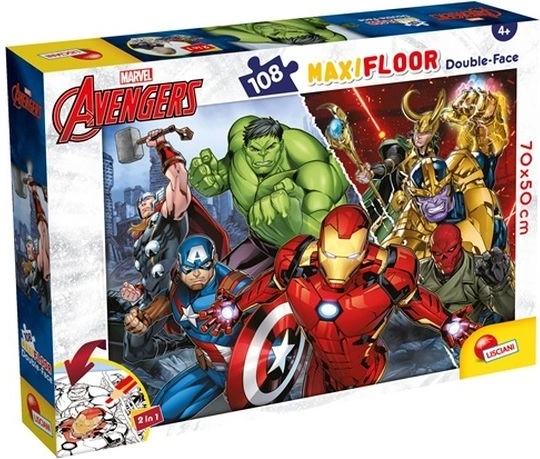 Lisciani Marvel maxi puzzle Avengers fronte/retro 108 pezzi