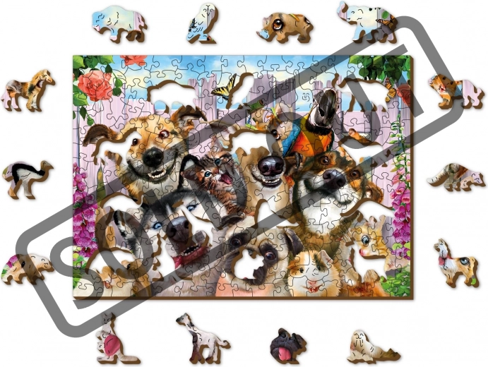 Puzzle in legno Animali Pazzi di WOODEN CITY - 200 pezzi EKO