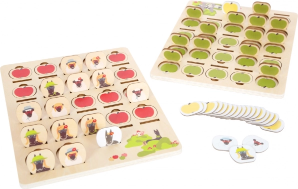 SMALL FOOT Indovina chi sono? 4 FRIENDS – gioco di memoria in legno 2 in 1