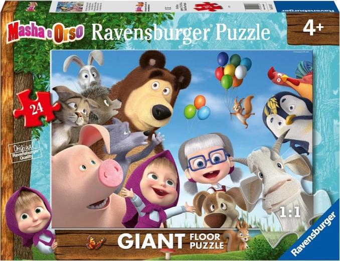 Ravensburger puzzle da pavimento gigante Masha e Orso (24 pezzi)