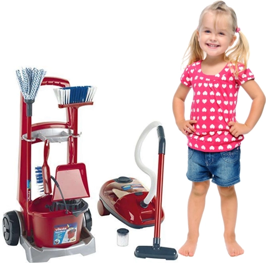 Aspirapolvere giocattolo realistico con suono e granuli