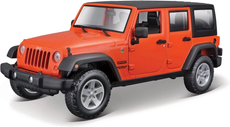 Maisto Jeep Wrangler Unlimited 2015 in metallo arancione 1:24