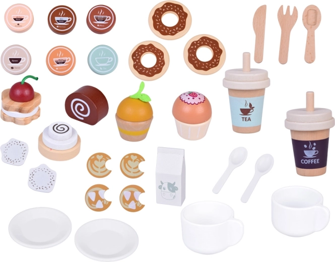 Caffetteria completa con bicchieri da asporto e latte