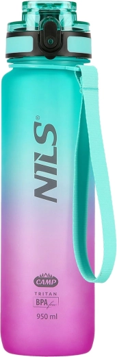 Borraccia in Tritan NILS Camp 950 ml con filtro – verde‑rosa