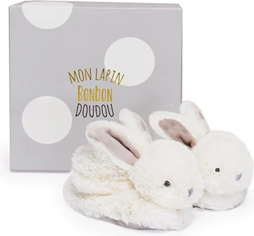 Doudou set di scarpine con sonagli Coniglietto beige