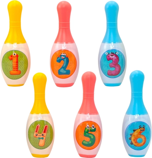 Bowling per bambini Woopie con animaletti e numeri - 8 pezzi