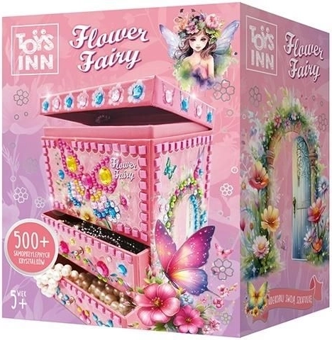 Scatola portagioie decorativa Flower Fairy Bellisa – set creativo a mosaico per bambini