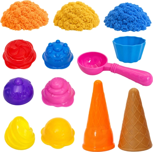 Tre colori di sabbia modellabile