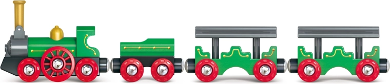 Trenino retro in legno con camino ribaltabile