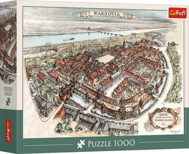 Puzzle Trefl – Progetto di ricostruzione della Città Vecchia, Varsavia 1951 – 1000 pezzi