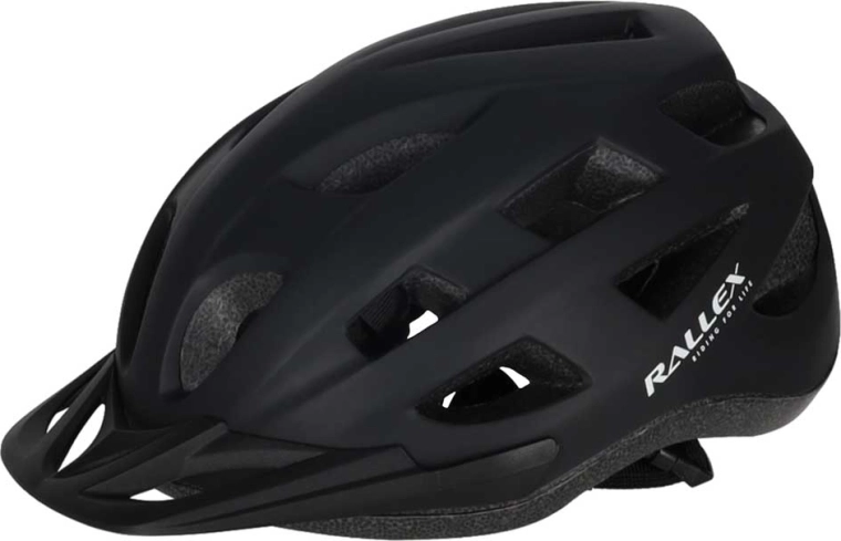 Casco da ciclismo Rallex con visiera, nero, M 54–58 cm