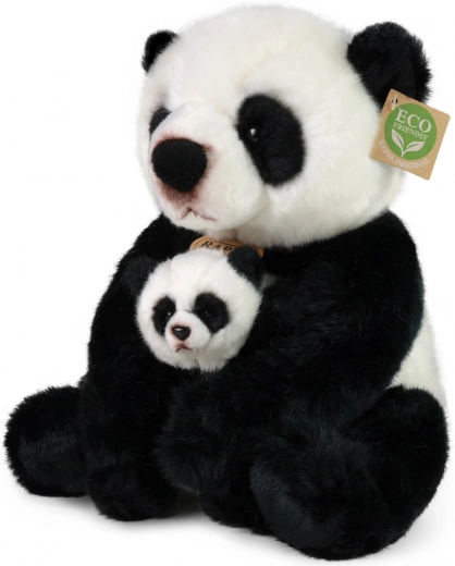 Panda di peluche con cucciolo 27 cm eco‑friendly