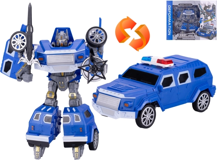 Auto della polizia che si trasforma in robot 31 cm