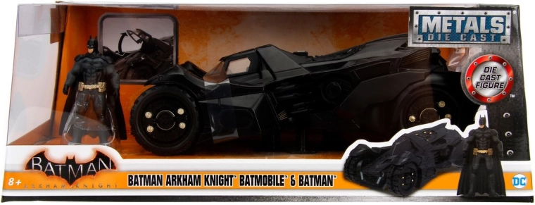 Jada Toys Batman Arkham Knight Batmobile 1:24 – modello in metallo con personaggio