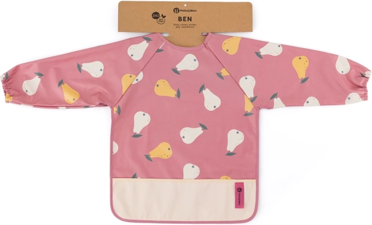 Petite&Mars bavaglino con maniche lunghe Ben Pink Pears
