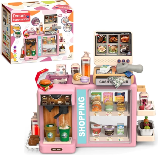 Supermercato interattivo 3 in 1 con caffetteria, pasticceria e cassa touch