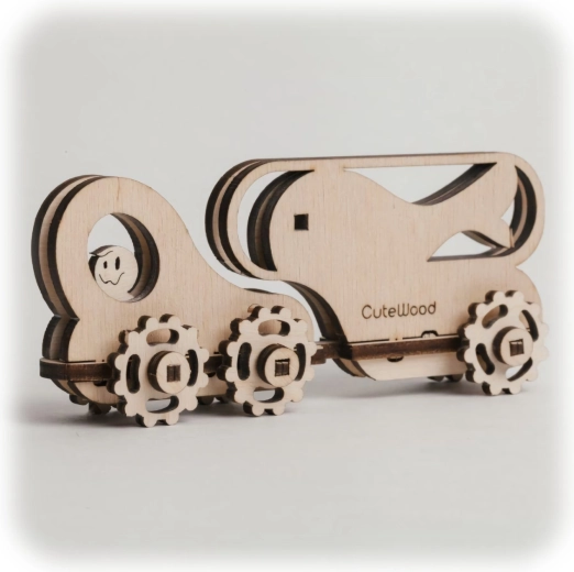 CuteWood puzzle 3D in legno Carro dei pesci