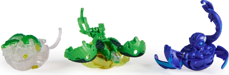 Tre personaggi Bakugan trasformabili