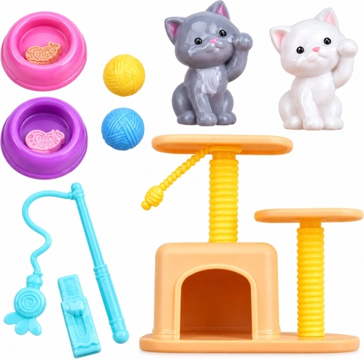 Angolo dei gattini: 2 gattini, tiragraffi e ciotoline