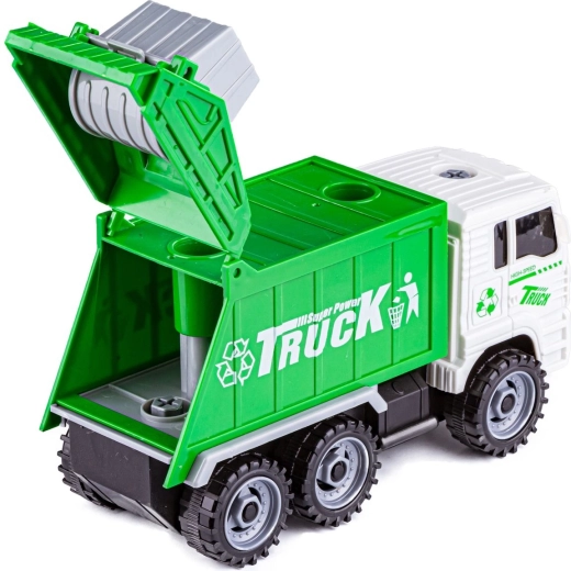 Elementi funzionali come nella vera tecnologia dei camion della spazzatura