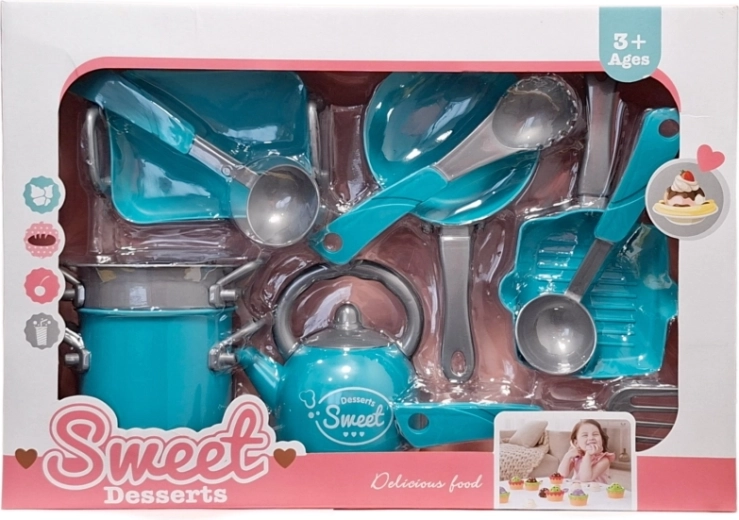 Set da cucina per bambini con stoviglie in plastica
