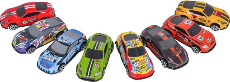 Set di 8 macchinine in metallo con accessori