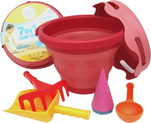 Compactoys set pieghevole per la sabbia 7in1 rosso