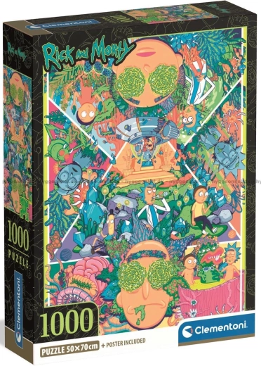 Puzzle CLEMENTONI Rick and Morty – collage psichedelico 1000 pezzi