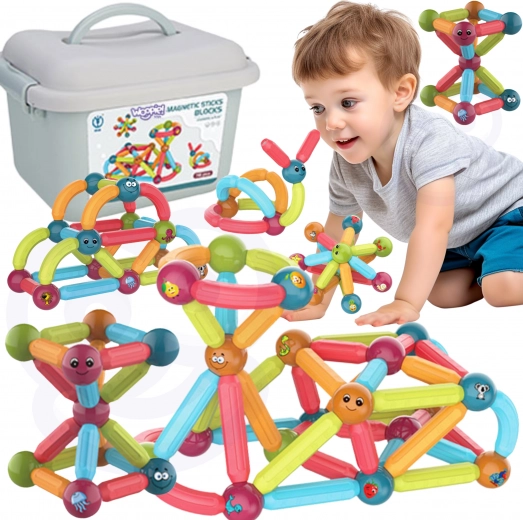 woopie set di costruzione magnetico per bambini 76 pezzi