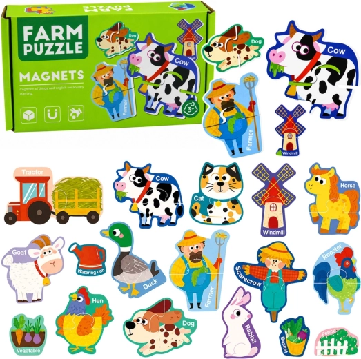 Puzzle magnetico fattoria – animali domestici (30 pezzi)