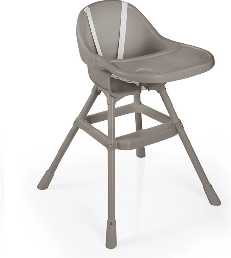 Seggiolone per bambini con vassoio, grigio