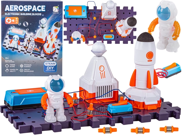 Kit scientifico sperimentale – razzo spaziale, astronauta e circuito elettronico