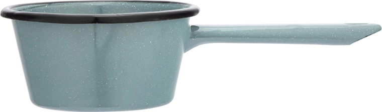 Pentolino conico con manico e beccuccio versatore 12 cm, 450 ml, verde salvia a pois