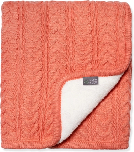 Coperta double-face Vinter & bloom Cuddly Soft Coral per passeggino e lettino