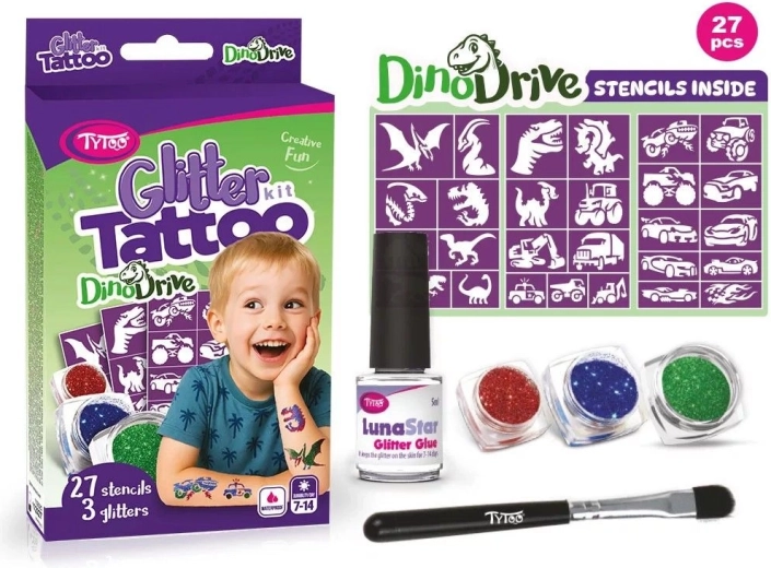 Set di tatuaggi glitter DinoDrive
