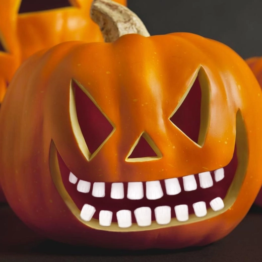 Denti di Halloween per lanterna di zucca – set da 18 pezzi
