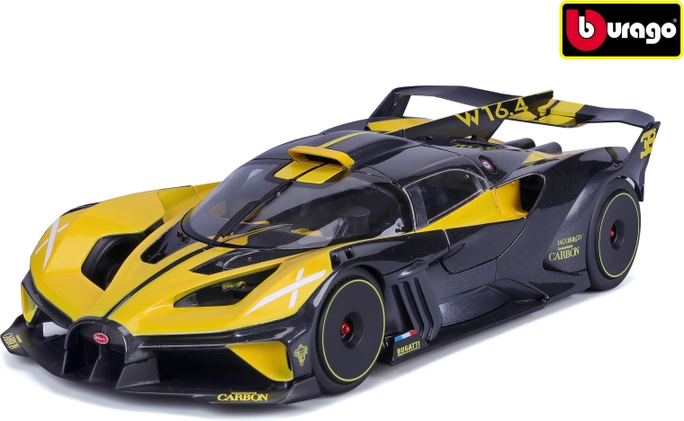 Modello in metallo Bburago Bugatti Bolide in scala 1:18 nero/giallo
