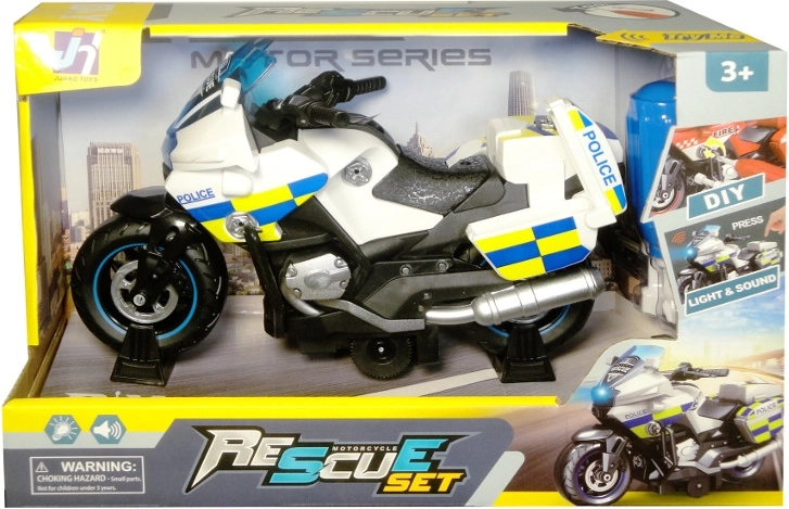 Motocicletta della polizia con luce e suono – kit di costruzione per bambini