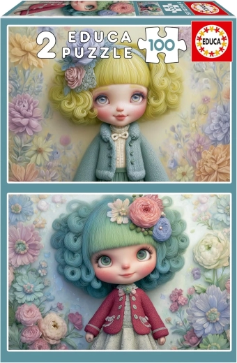 Educa puzzle Signorine floreali 2×100 pezzi