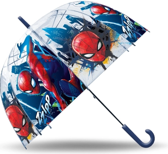 Ombrello trasparente manuale per bambini Spiderman