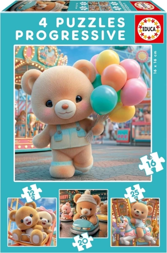 Puzzle Educa Orsetto 4 in 1 – puzzle progressivi per bambini (12, 16, 20, 25 pezzi)
