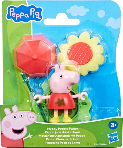 Hasbro Peppa Pig – divertimento nelle pozzanghere e nel fango, figurina di Peppa con accessori