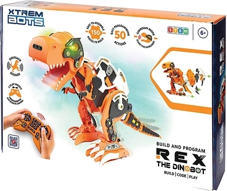Xtrem Bots dinosauro robotico Rex telecomandato (kit di costruzione STEM)