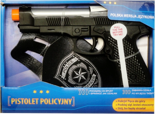 Pistola della polizia con modulo vocale in polacco e fondina