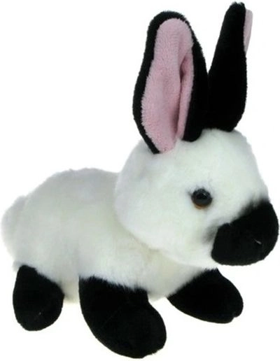 Coniglietto di peluche bianco-nero 19 cm