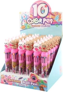 Penna a 10 colori con motivo orsetto o coniglietto