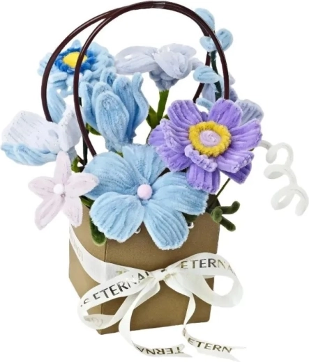 Kit creativo fai-da-te per bambini per realizzare un bouquet di fiori