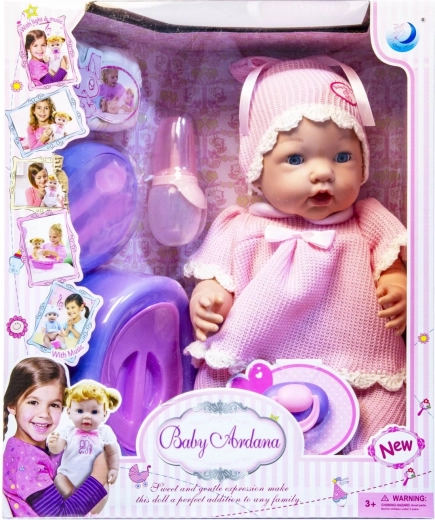 Bambola bebè con accessori, beve e fa pipì - 1 pezzo